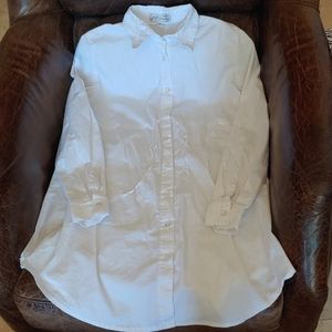 Long-sleeve Button Down White Collared Top